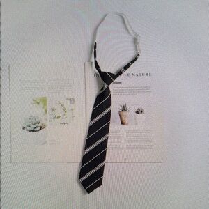 Black and White Striped Tie